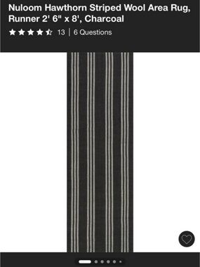 New wool 8 foot runner black
